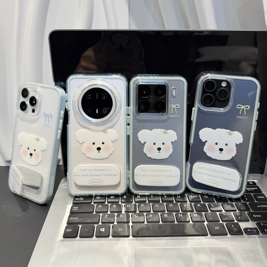 可爱小熊支架适用苹果/华为/荣耀/OPPO/VIVO/小米手机壳防摔