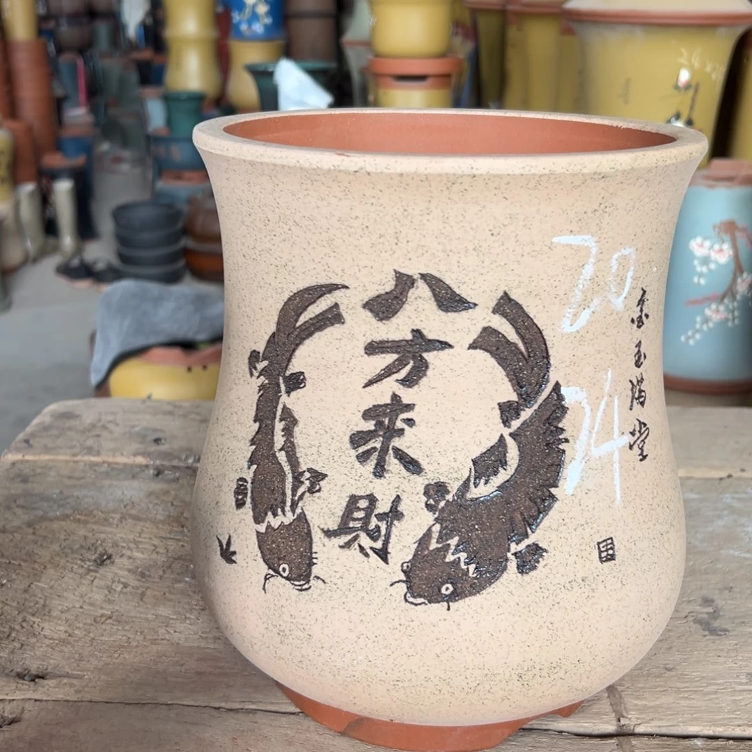 宜兴川阁紫砂花盆单个