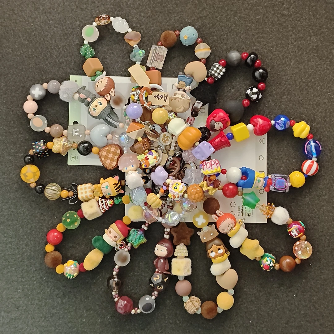 diy纯手工创意定制手机链可爱卡通ins