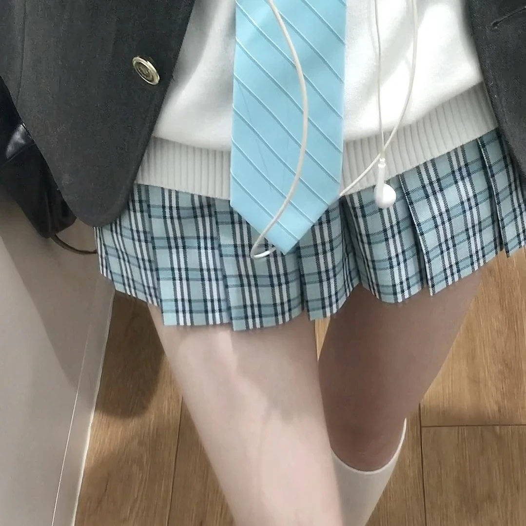 薄荷意/jk制服裙原创日系校供感格裙半身裙秋冬百褶裙学院风裙