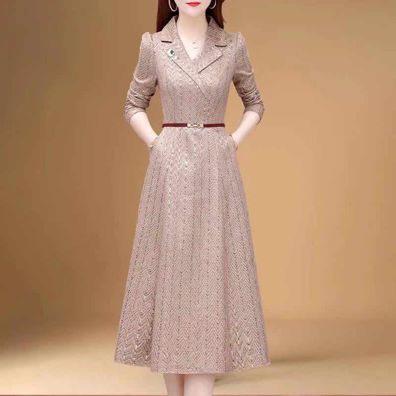 广州十三行连衣裙2025新款春夏重要场合高级结婚长辈喜婆婆婚宴裙