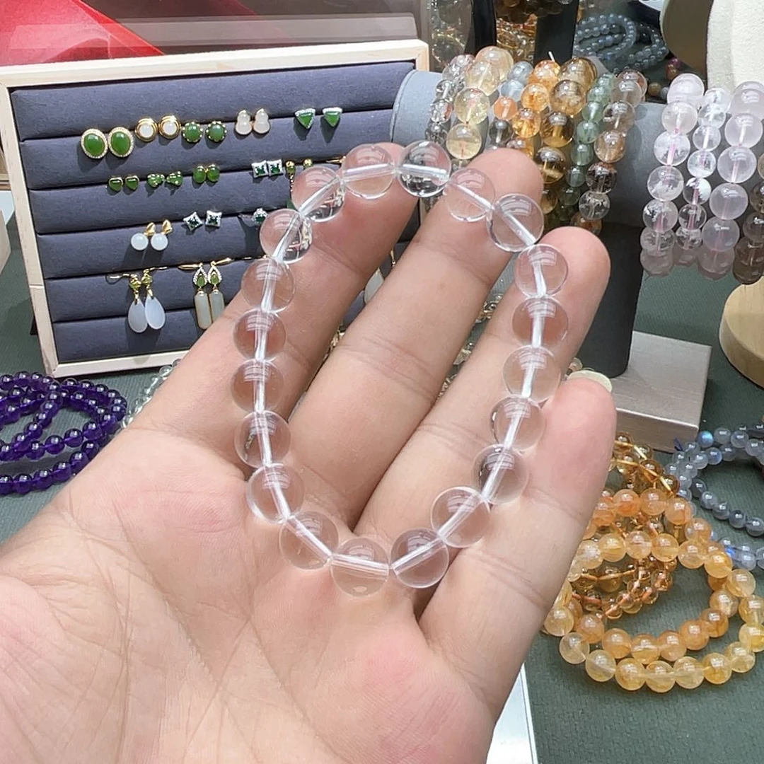 未镶嵌手链烟晶卡10双A白水