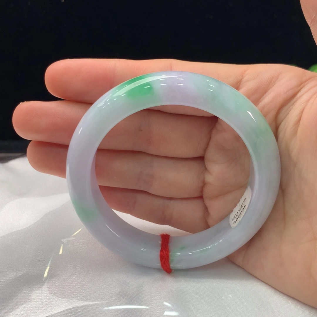 翡翠手镯未镶嵌缅甸A货翡翠 春彩53 54