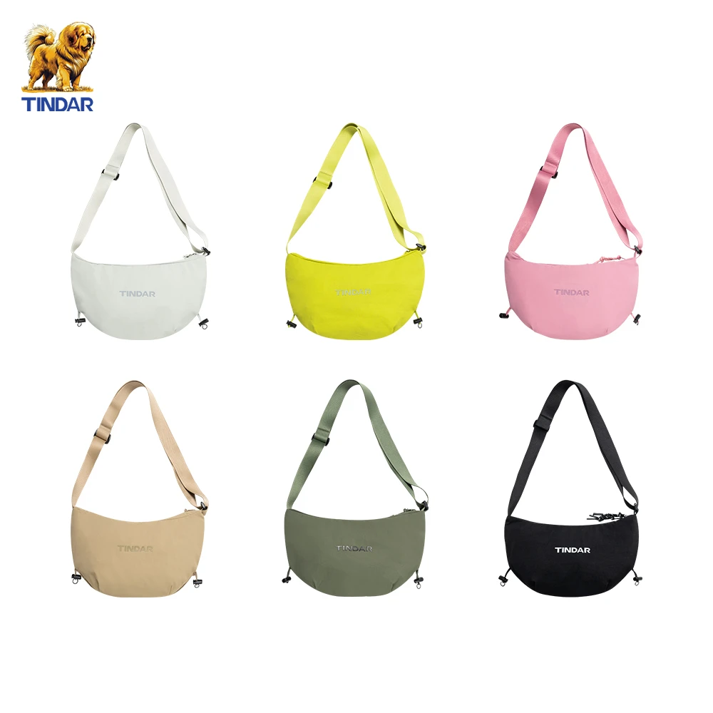 TINDAR天之獒饺子包运动骑行包大容量香蕉包浅春系休闲亮色单肩包