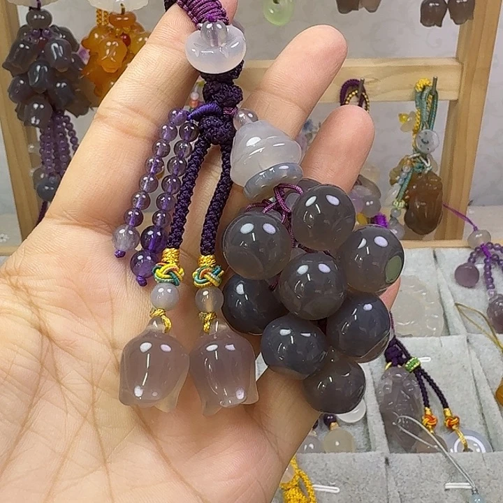钥匙挂件，紫色平安果