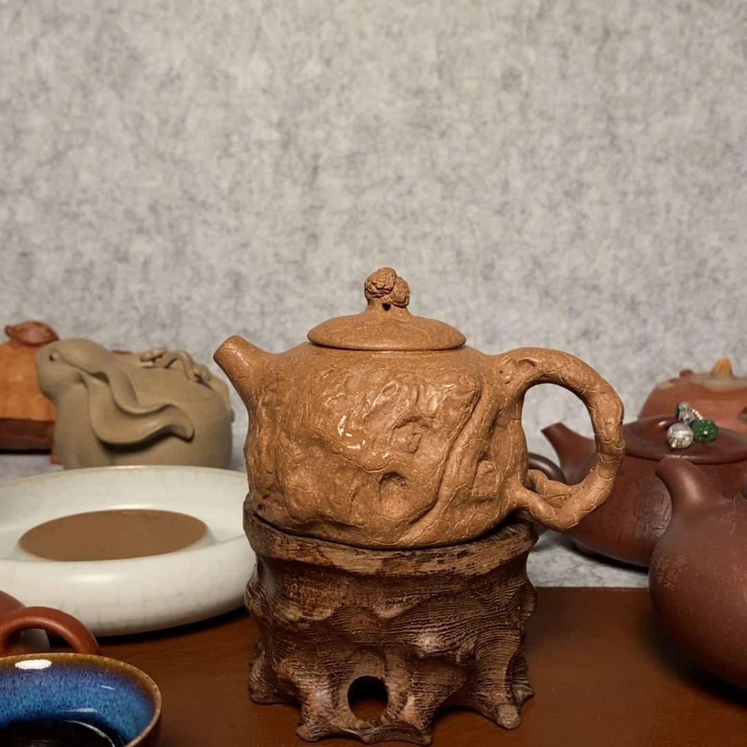 紫砂茶壶段泥精工半手供春190cc