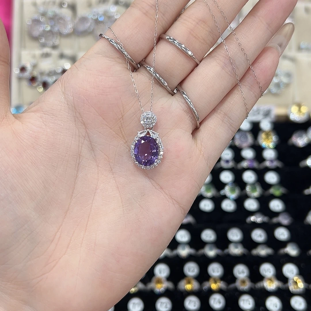 a***米戒指银S925镶嵌紫晶