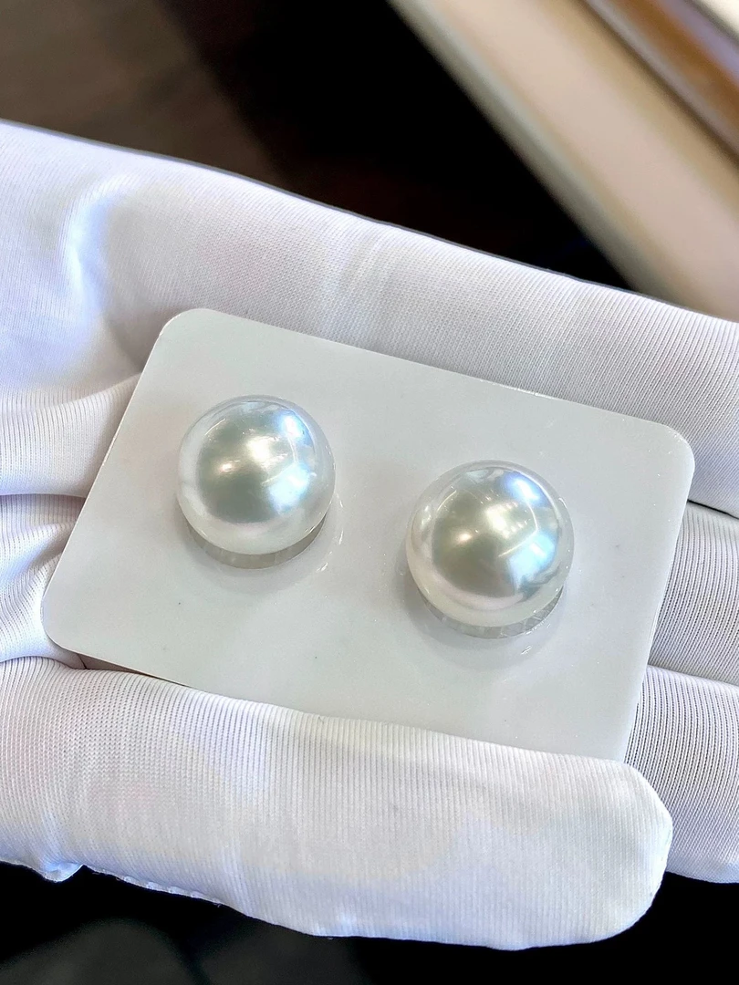 【人鱼姬】10mm左右天然淡水无核珍珠耳钉S925银针气质时尚百搭