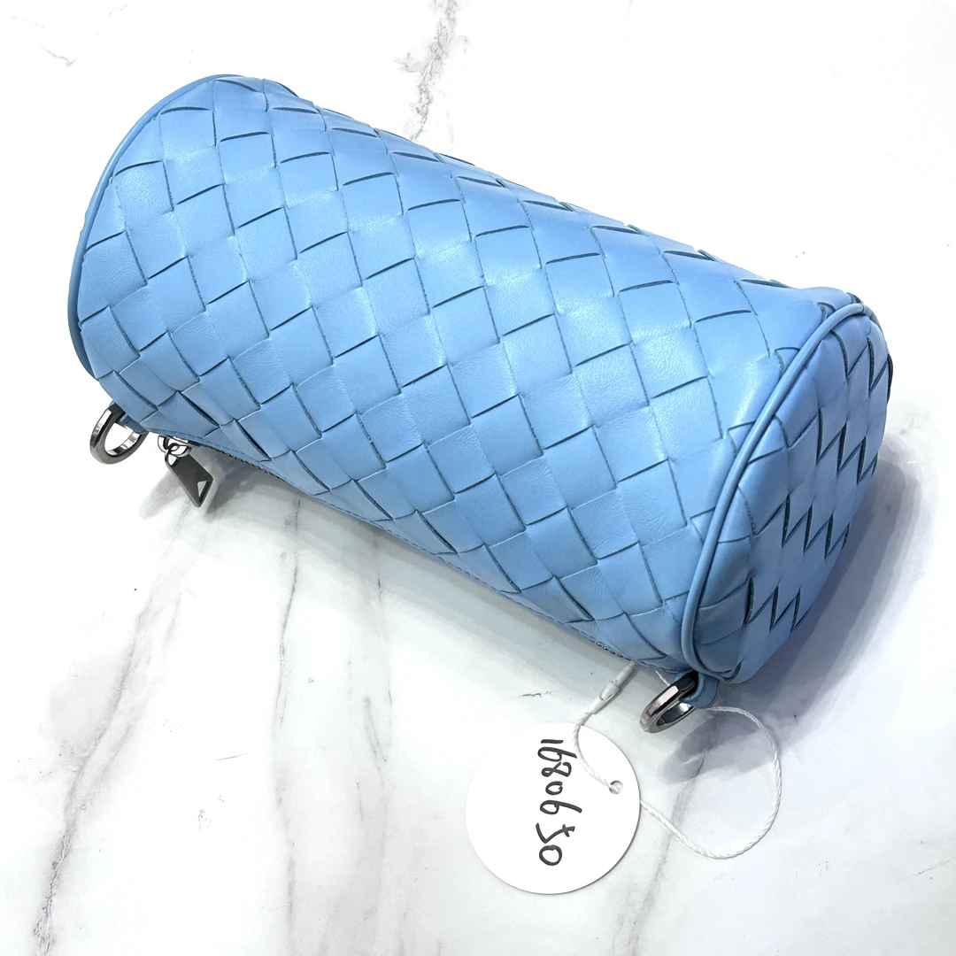 95新 BOTTEGA VENETA/葆蝶家 夏七中古/bv蓝色圆筒单肩包/1680650