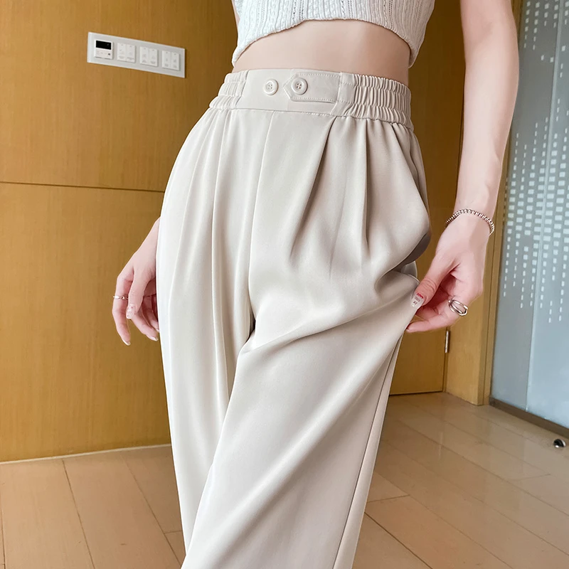 九分西装裤女夏季薄款高腰宽松显瘦休闲哈伦裤小个子烟管萝卜裤子