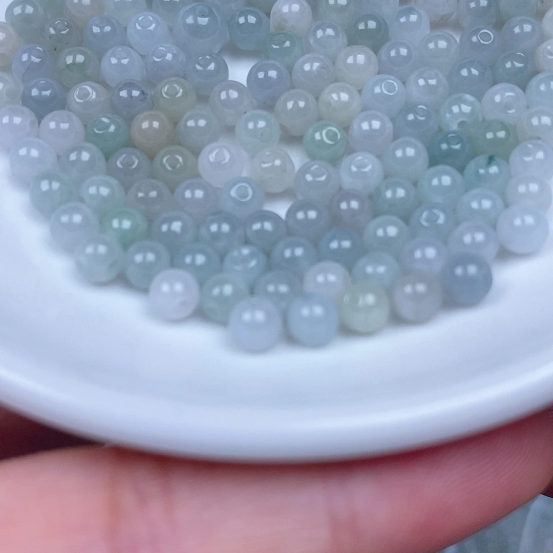散珠翡翠翡翠小米珠50颗卡4