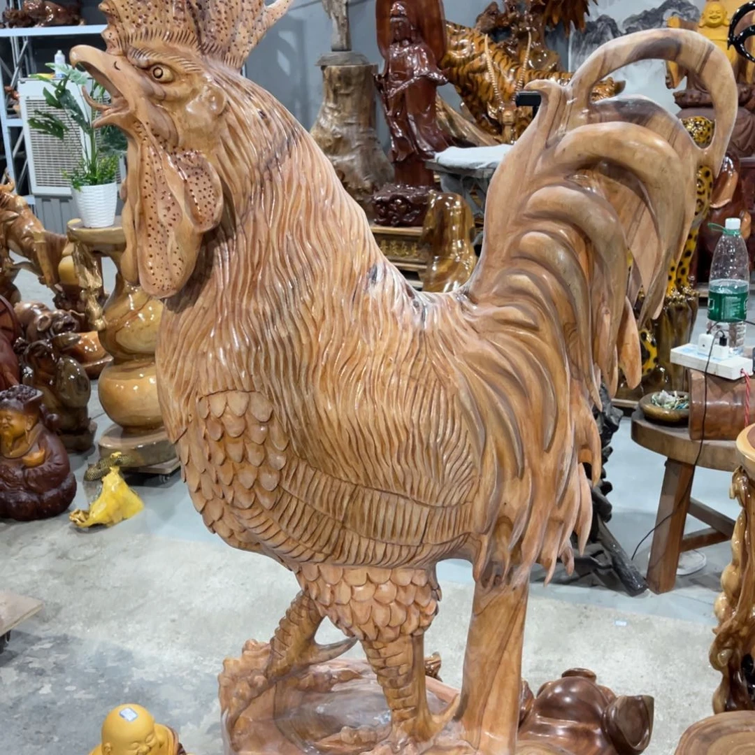 二***货香樟木香樟木手工雕刻公鸡