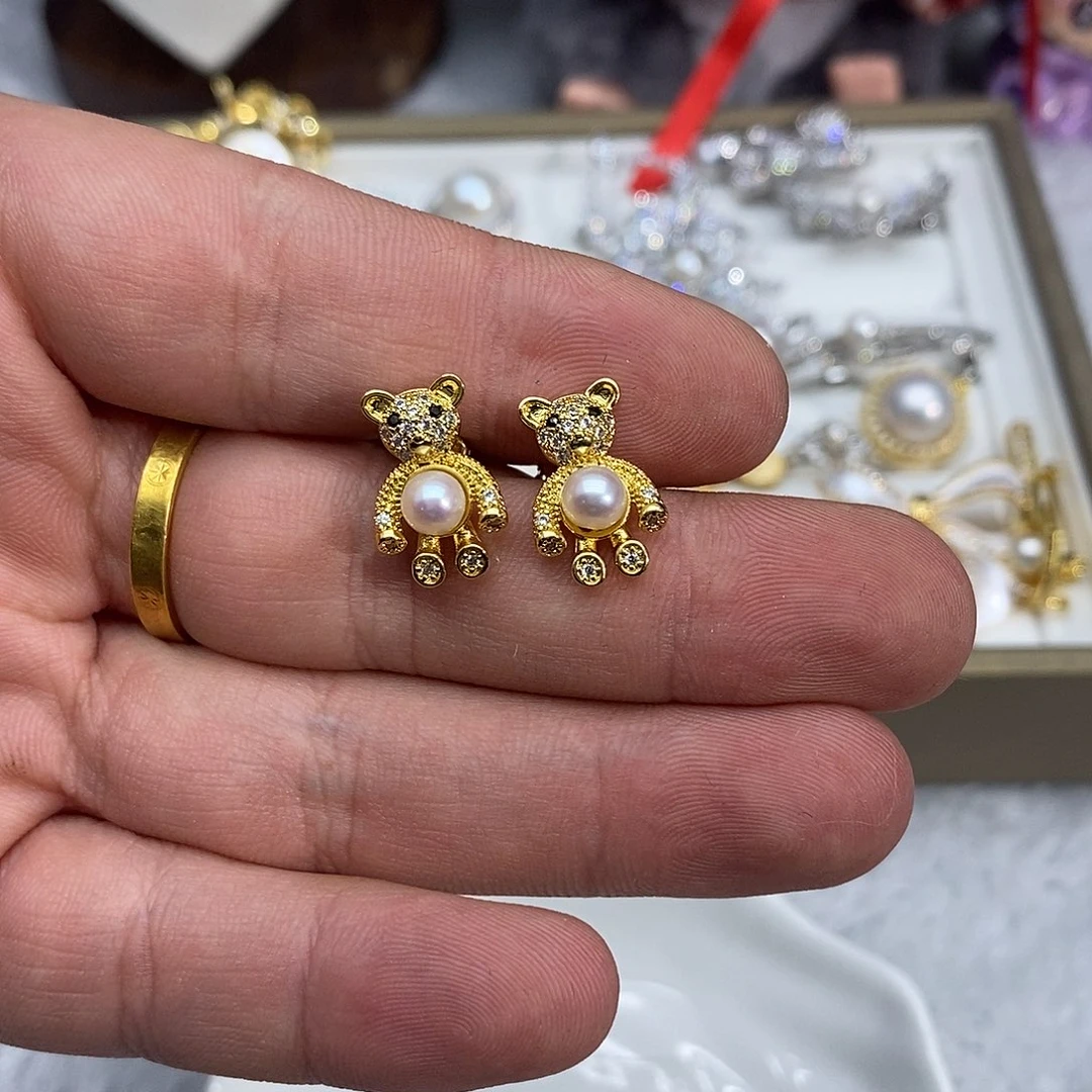 耳饰海水珍珠银S925镶嵌