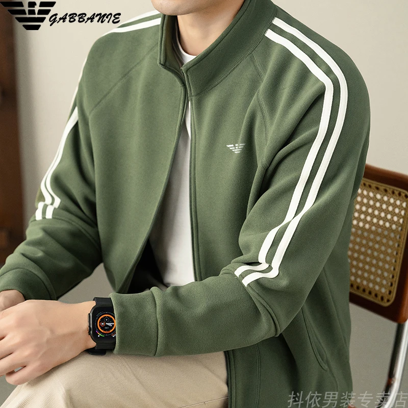 GABB意大利正品精致韩风减龄男装简约加绒运动立领夹克休闲外套男
