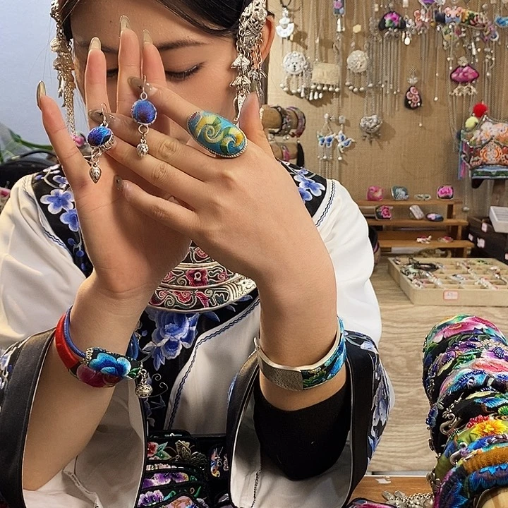 纯铜花岗石纯铜锡合金耳环