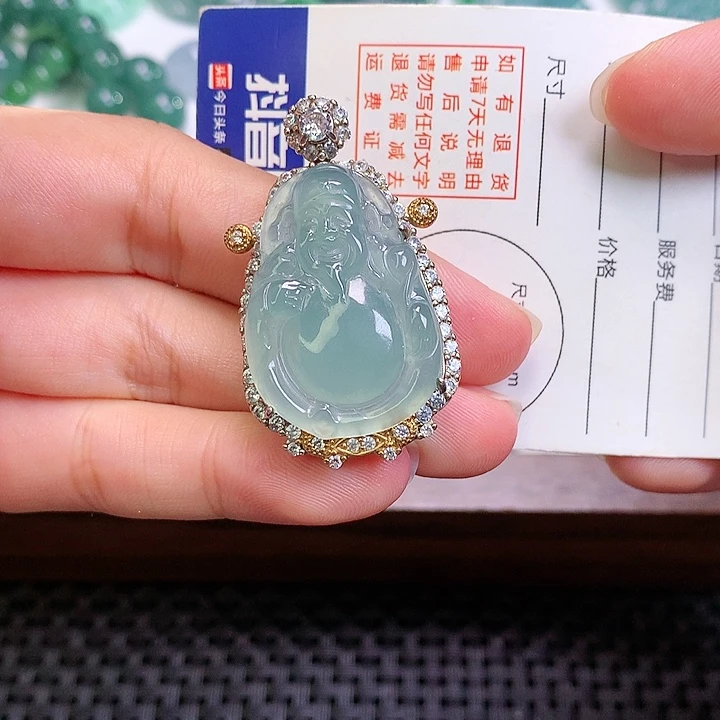 颈饰银S925镶嵌翡翠翡翠