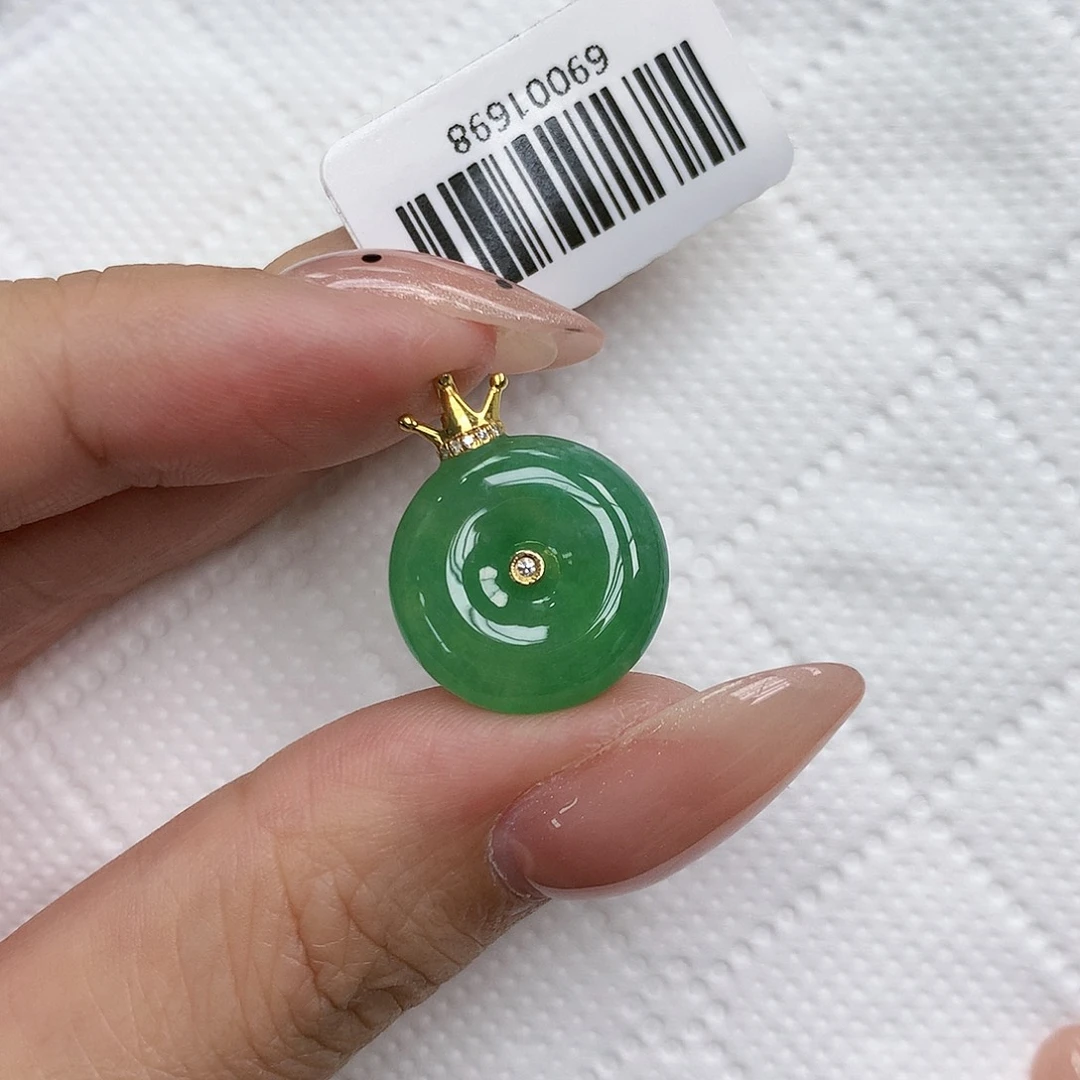 颈饰18K金镶嵌翡翠