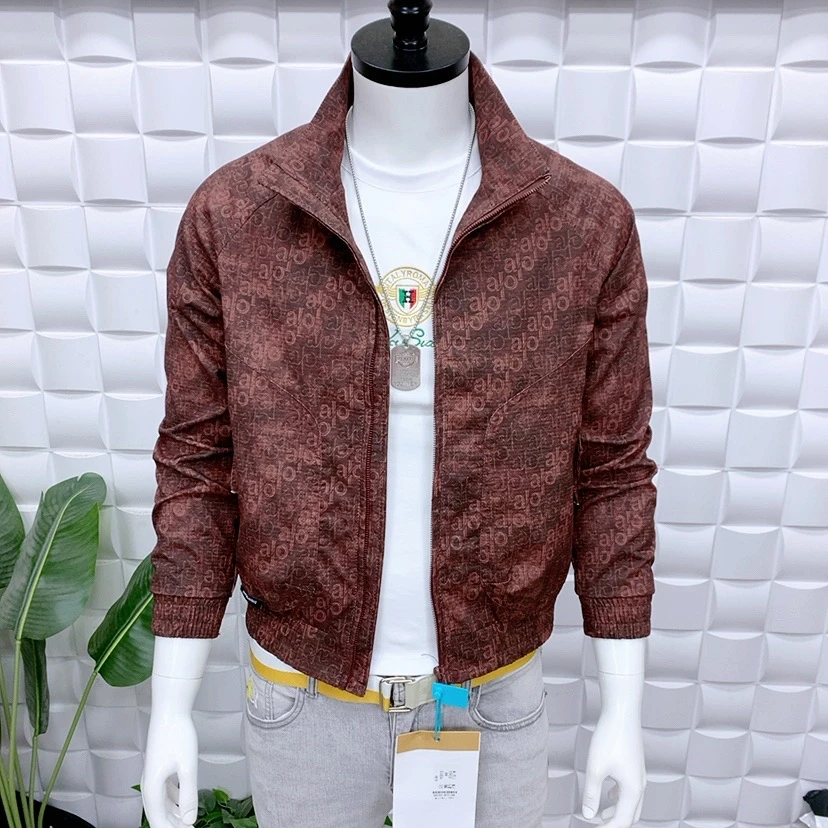 痞帅立领男夹克3565印花显瘦收口袖潮流男装秋季韩版外套