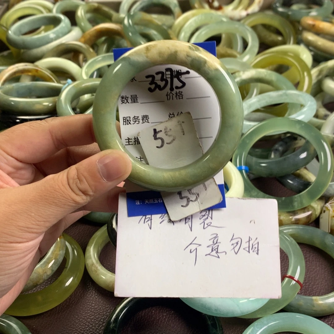 未镶嵌蛇纹石玉手镯3375