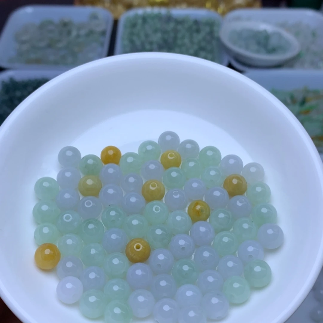 翡翠散珠卡7.4冰三彩12个