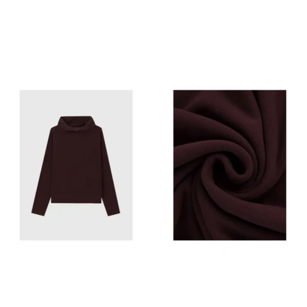 冬季双面绒保暖连帽纯色卫衣女百搭亲肤软糯宽松运动长袖打底衫