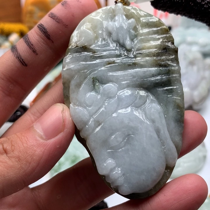 翡翠未镶嵌颈饰保真天然a货翡翠