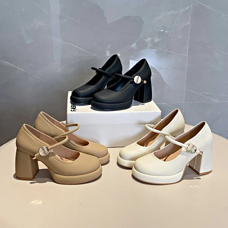 法式温柔晚风玛丽珍百搭高跟鞋