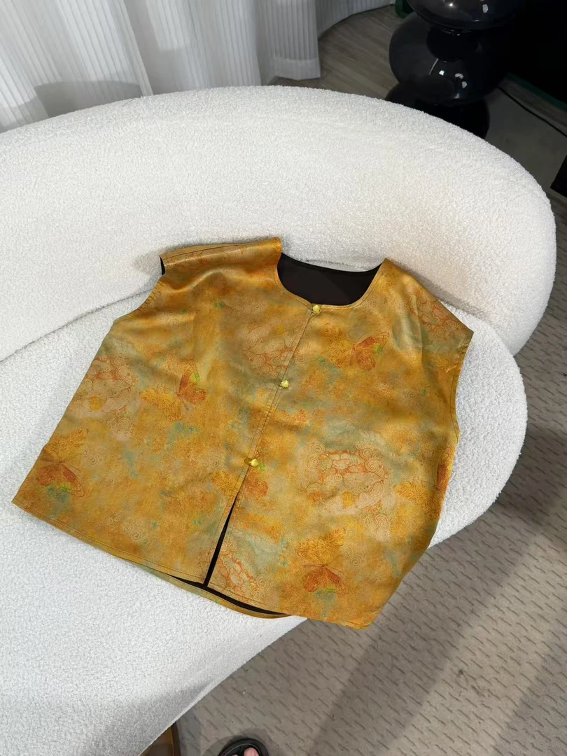 七七【金蝴蝶小贝壳】百分百桑蚕丝香云纱