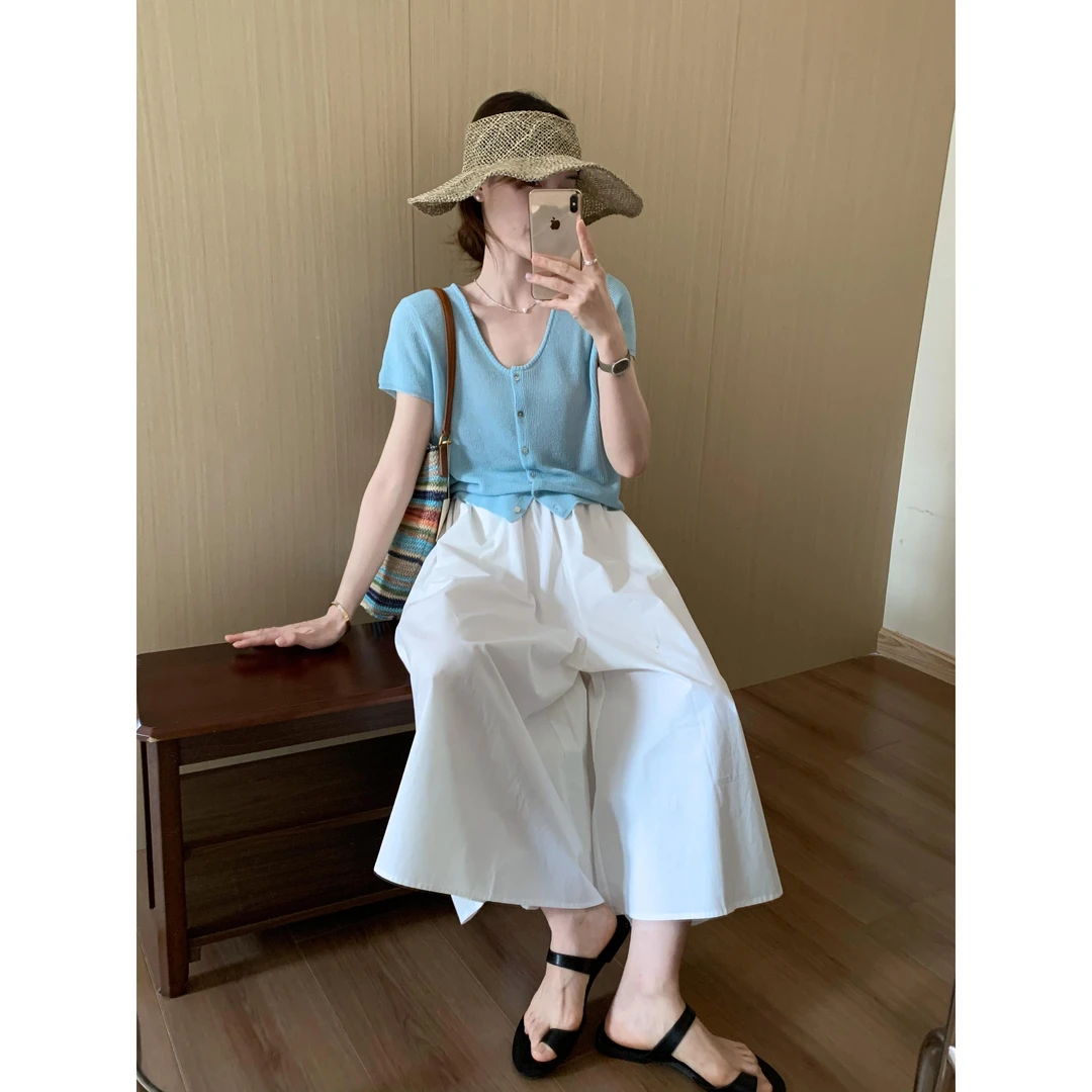 2025超火夏装一整套高级感小众复古洋气巨好看多巴胺t恤休闲套装