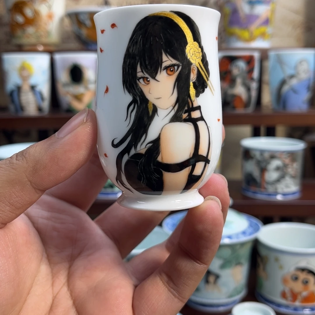 手绘二次元闻香杯