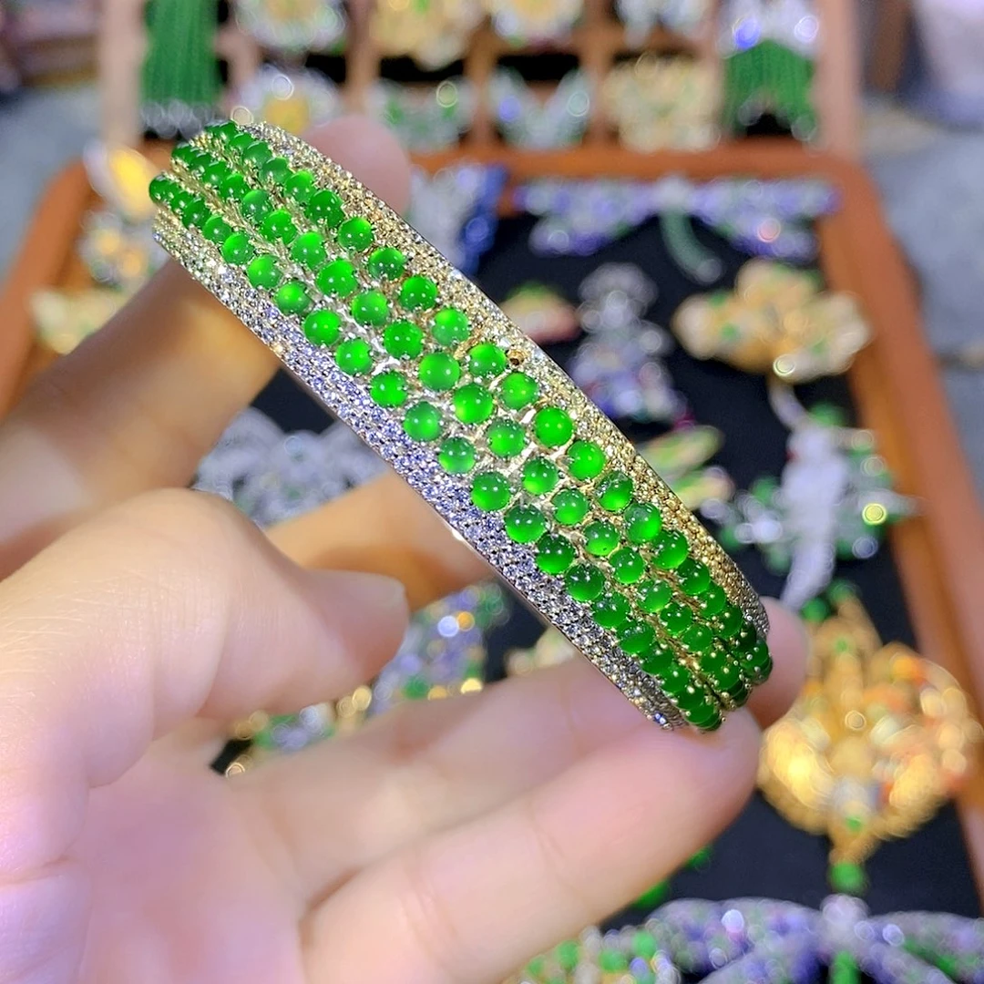 吊坠(不含链)银S925镶嵌翡翠