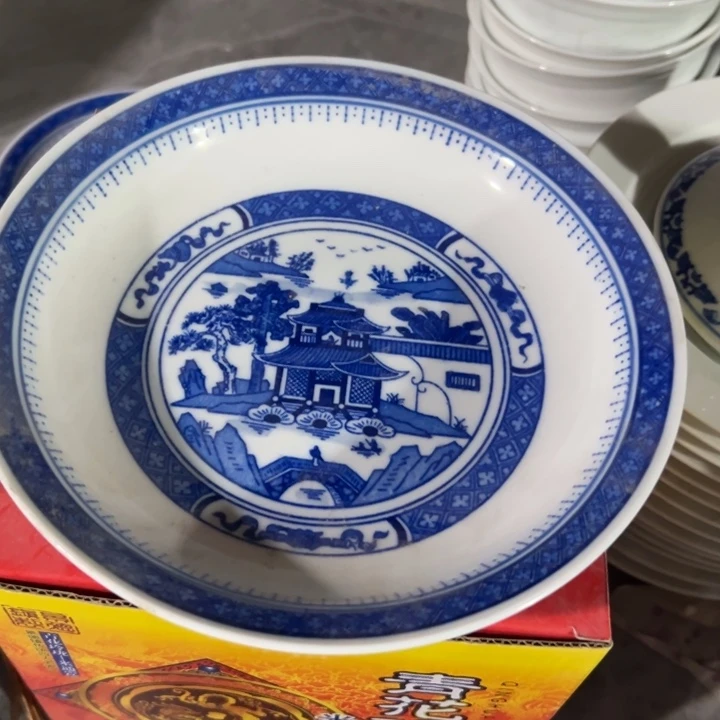 陶手绘8村梧桐盘子