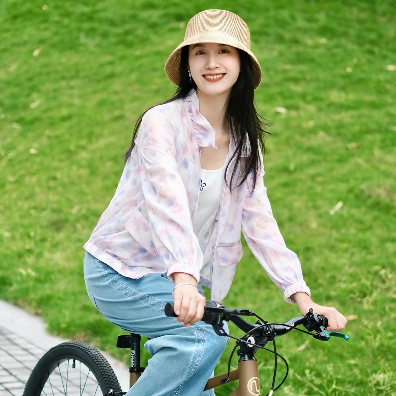 【粉丝专享】BuouBuou莫奈紫外套浪漫印花木耳边轻薄外套BKDC438