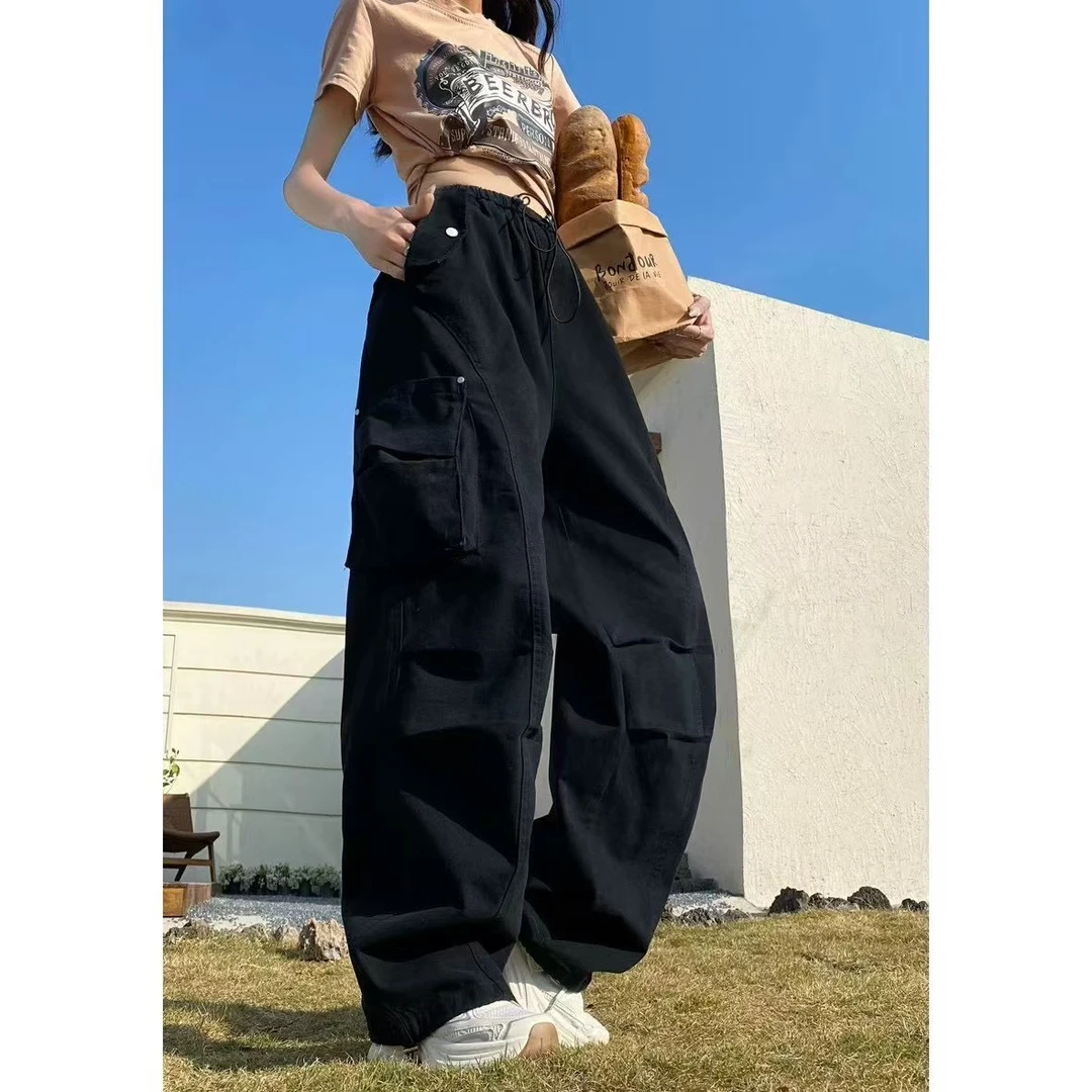 微弹力工装裤阔腿裤薄款休闲裤速干纯色运动短裤长裤时尚