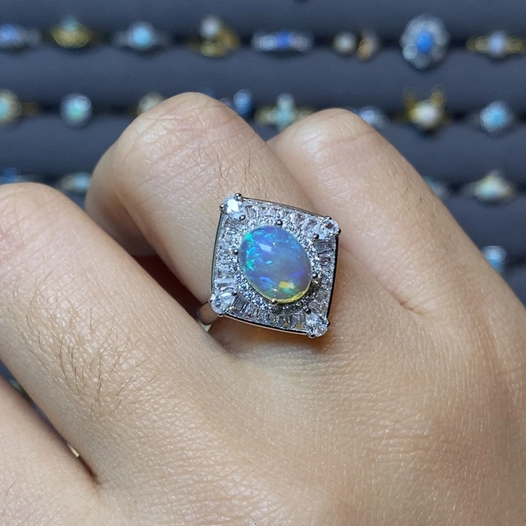 欧泊珠宝奇石未镶嵌戒指