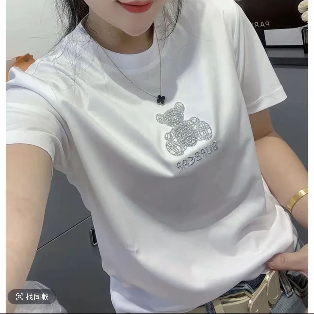 《W上瘾T》夏季新款5797时尚T恤短袖休闲百搭圆领女装打底上衣