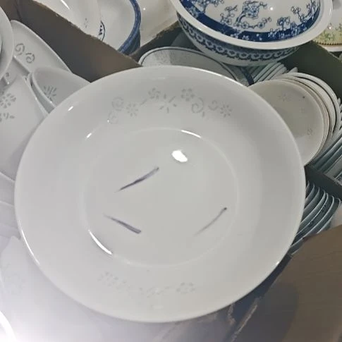 瓷玲珑白色8寸盘6个微瑕疵