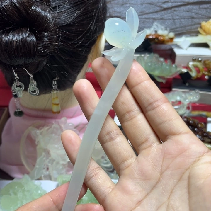 蛇纹石玉未镶嵌发簪