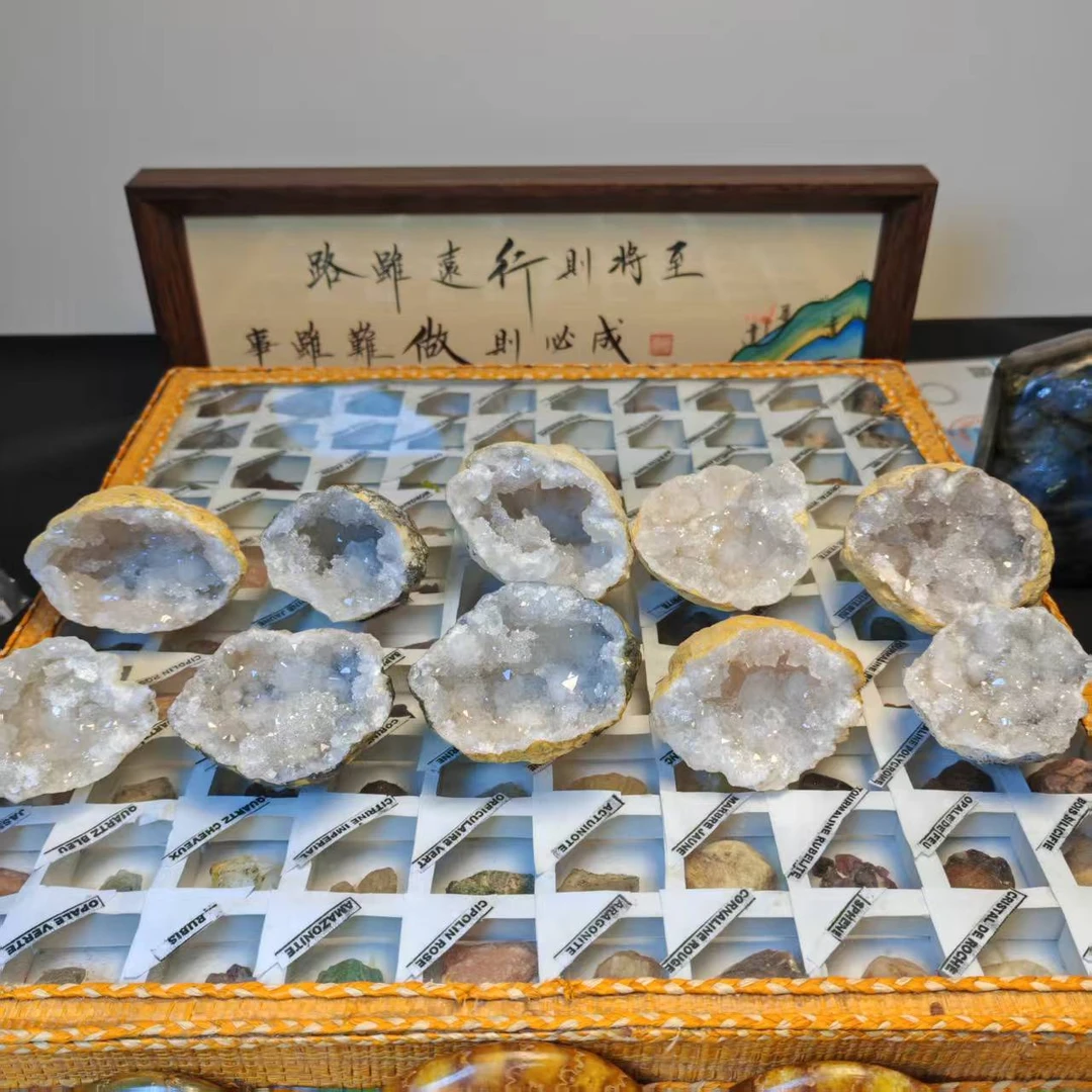 天然摩洛哥晶洞摆件直播专购（切开不退，理性消费）居家摆件