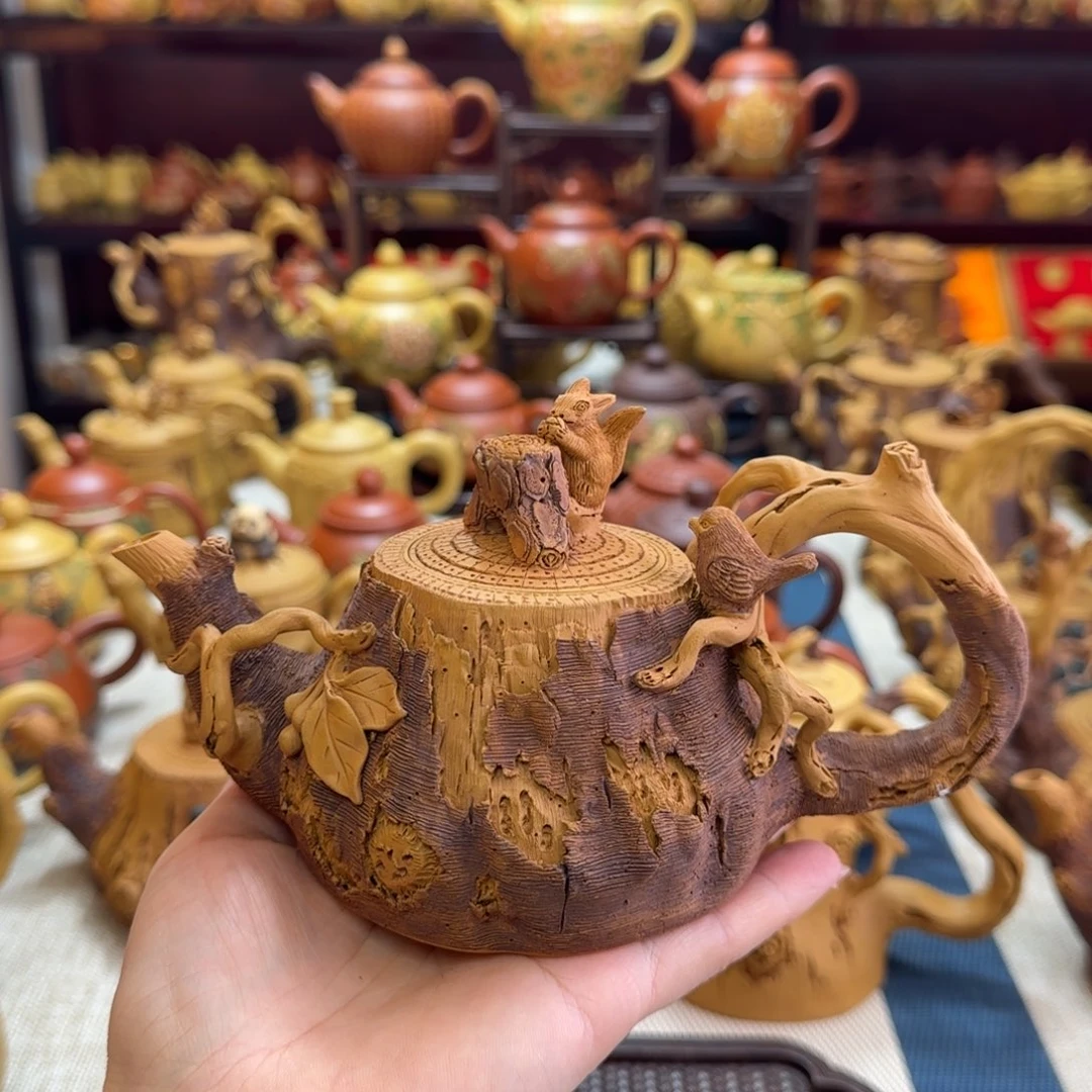 茶壶紫砂树桩喜鹊