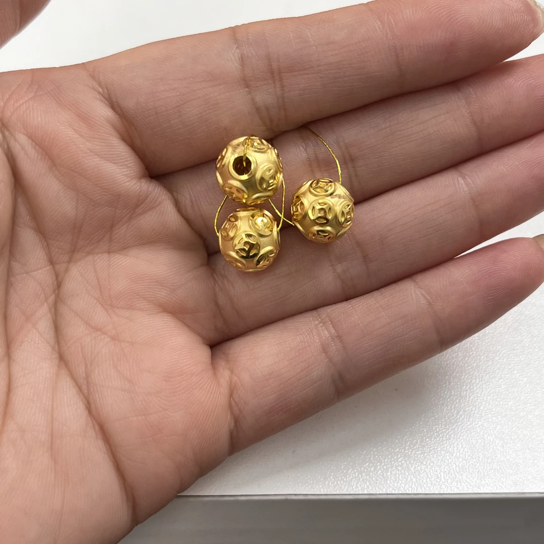 足金钱币转运珠手串