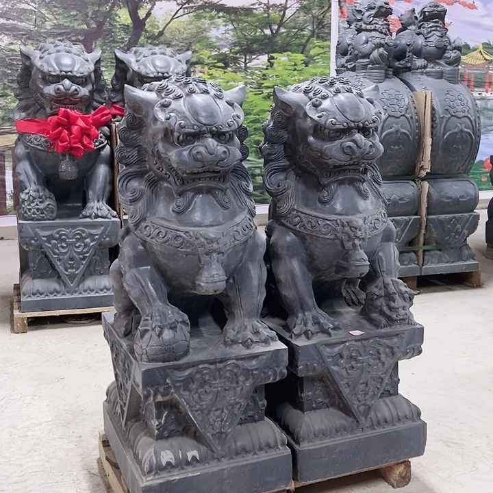 有机玻璃青石狮子高80正头