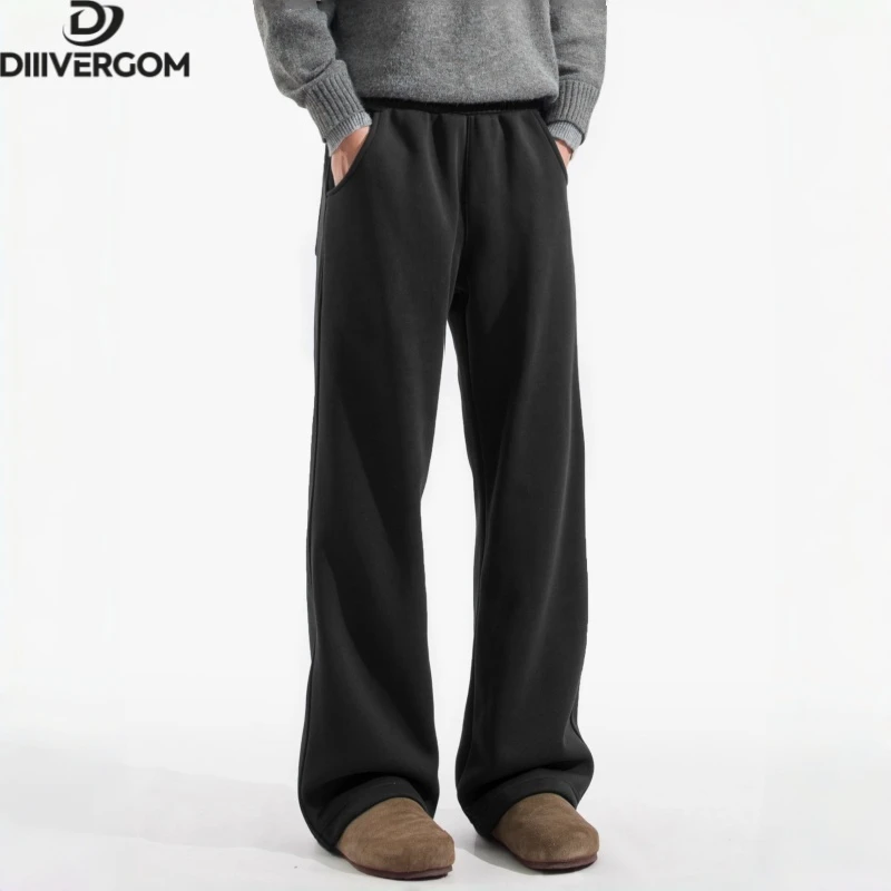 2025秋季新款弯刀卫裤男生美式休闲运动裤阔腿微喇日系宽松直筒裤