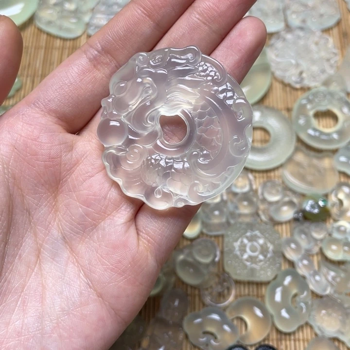 蛇纹石玉颈饰银S925镶嵌顾*娜