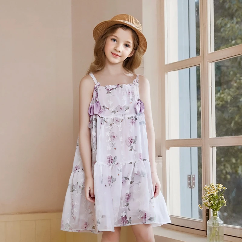【99连衣裙合集】笛莎女童夏季洋气公主裙吊带连衣裙-93252D701