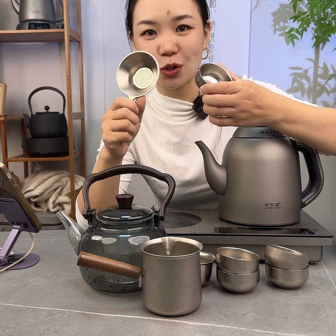 以***待纯钛微可道纯钛烧水壶煮茶壶