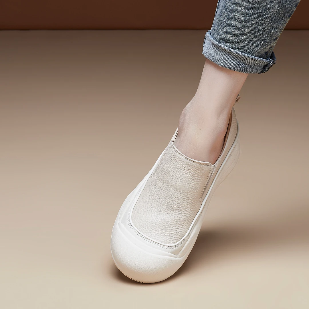 【头层牛皮】2025年春季运动风舒适厚底休闲鞋女士休闲鞋女鞋透气