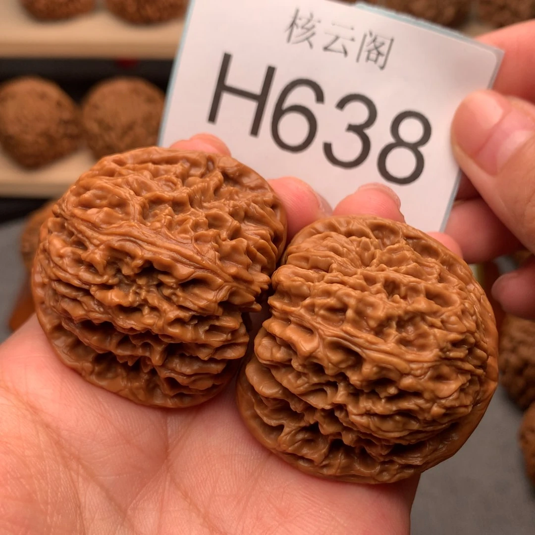 文玩核桃把件43红皮涿鹿拉丝蚂蚁纹南疆石