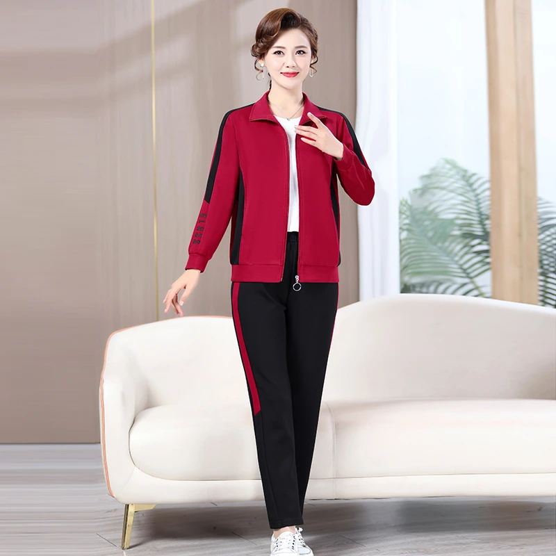 芳小柒气质大码妈妈装洋气中老年时尚休闲春装春秋季