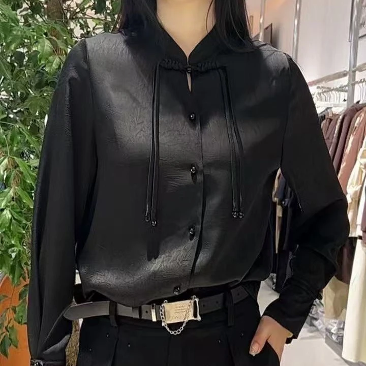 CP 6066# 新款国风女士长袖衬衫春夏季薄款宽松复古气质